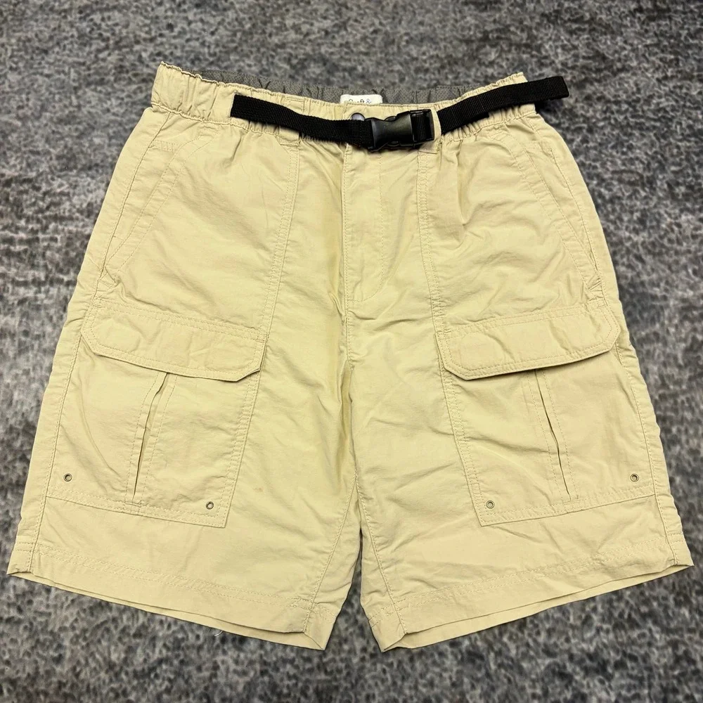 Craft & Barrow Cargo Shorts Mens 32 Tan Adjustable Waist Utility Outdoor Skater